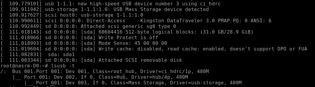 usb thumb drive lsusb -t