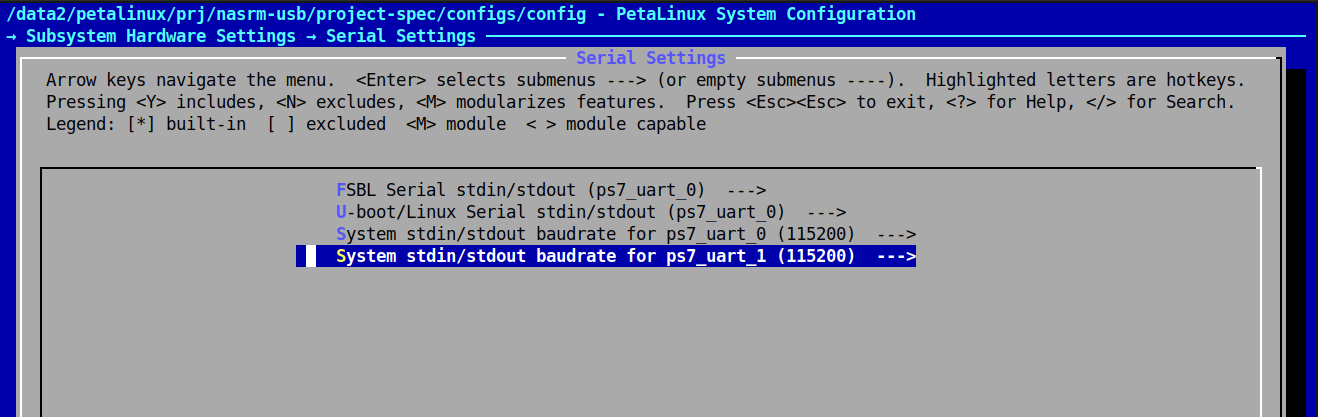 petalinux-config